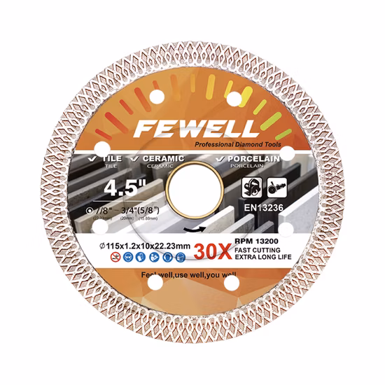 Hot Press 4.5inch 115*10*22.23mm 1.2 Thickness Super Ultra Thin Turbo Diamond Disc Saw Blade for Cutting Ceramic Tile Porcelain